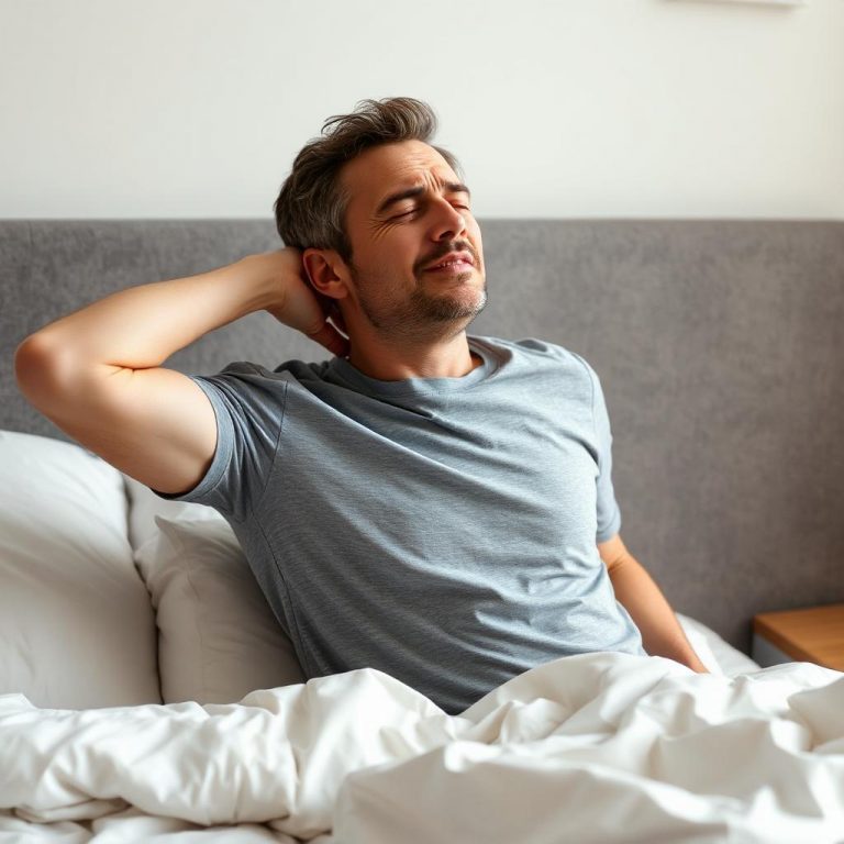 persona con dolor de cuello al dormir