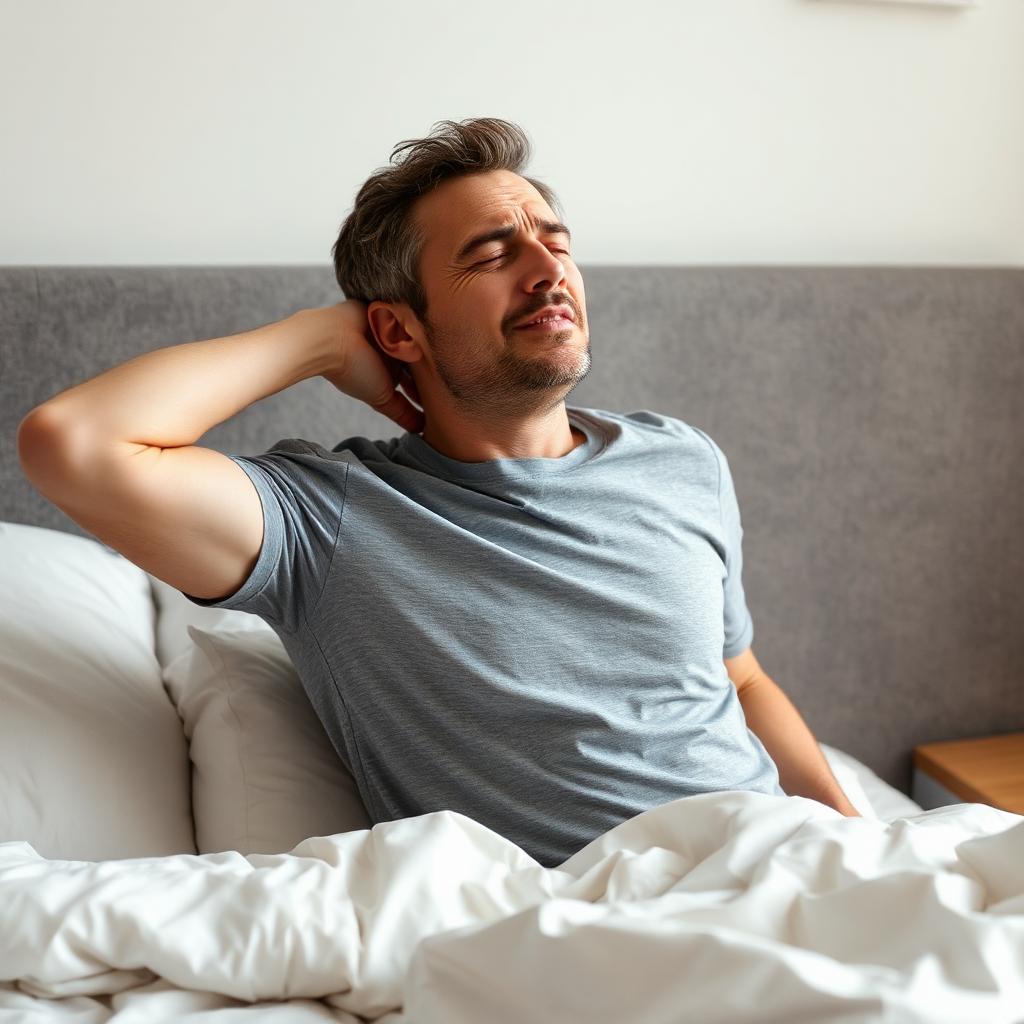 persona con dolor de cuello al dormir