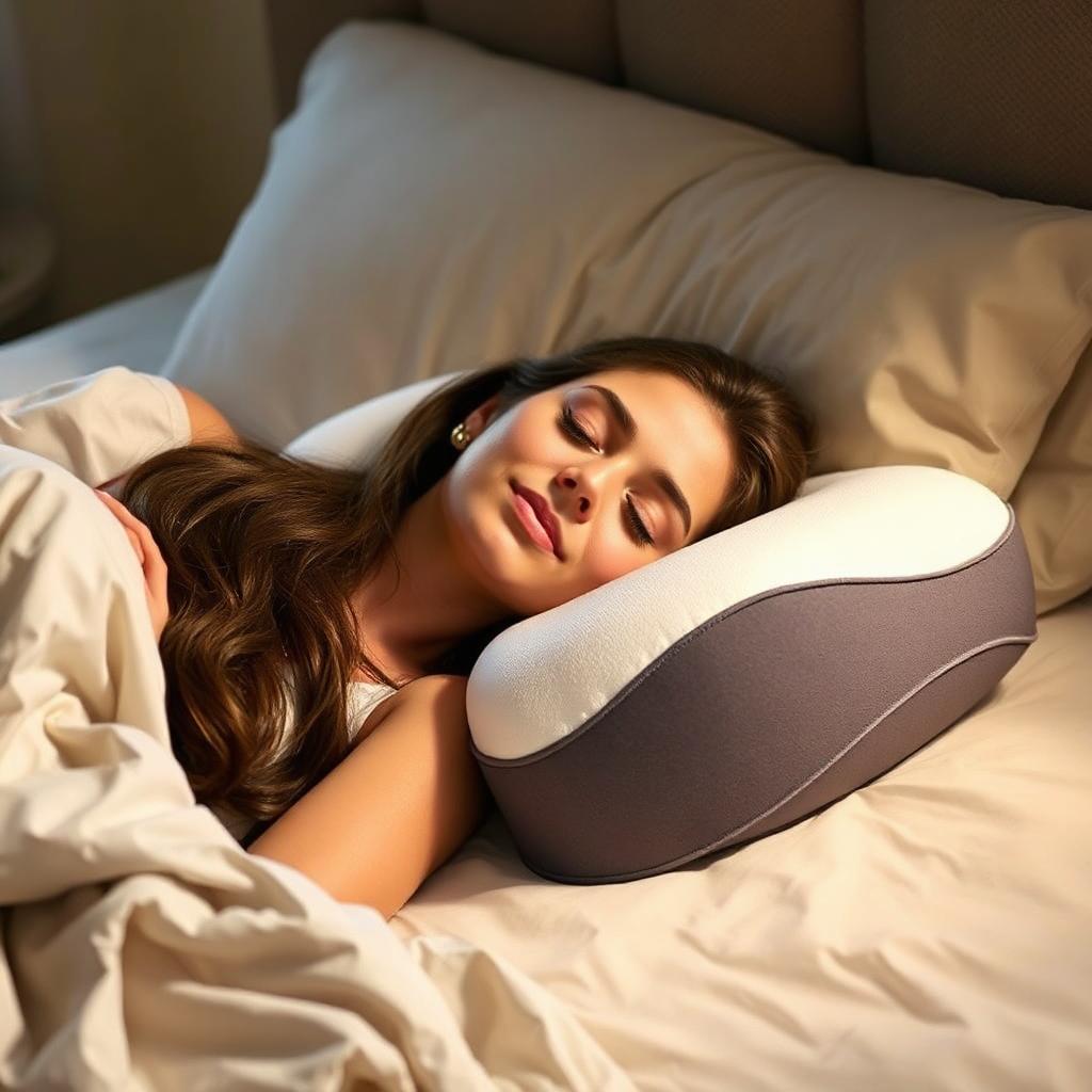 imagen de una persona usando una almohada ortopedica